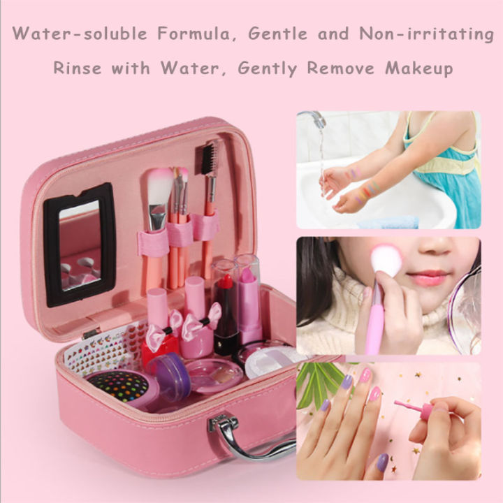 COD】Washable Beauty Mermaid Washable Girls Make Up Toy Set with