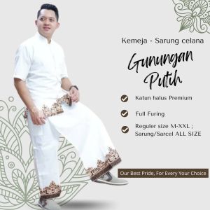 Setelan Koko + Sarung Celana Batik Lengan Pendek Pria Dewasa Terbaru Bahan Katun Premium TPLKSG
