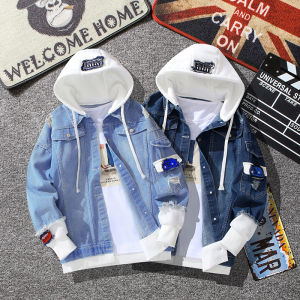 SONIX Mens Korean Fashion Denim Jacket Loose Wild Jacket Trend Top