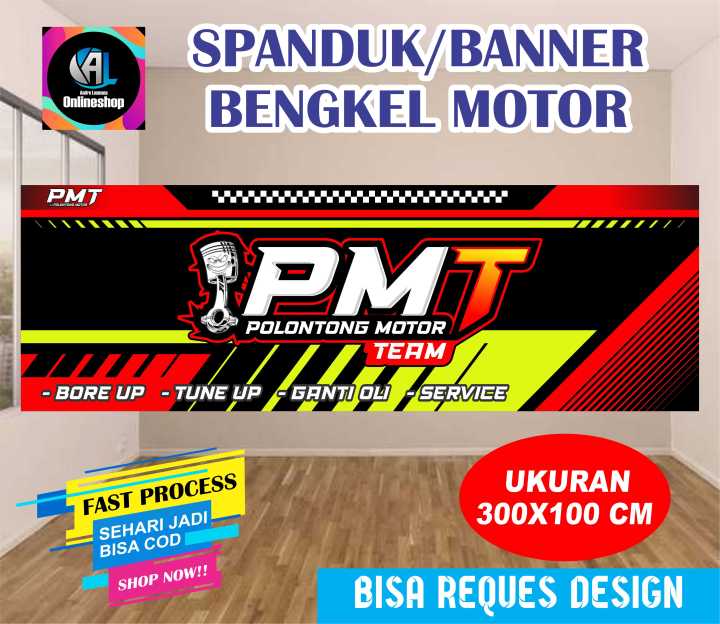 Spanduk Banner Bengkel Motor Pmt Keren Lazada Indonesia