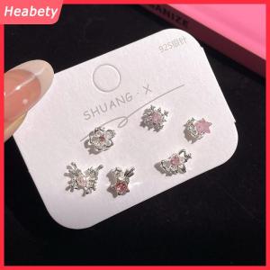 Heabety 6Pcs Thời Trang Ngọt Ngào Tim Stud Bông Tai Cho Phụ Nữ Cô Gái Cá Tính Thời Trang Khí Bông Tai Đồ Trang Sức Phụ Kiện Quà Tặng
