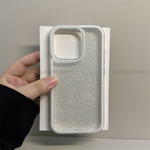 Premium Glitter Sparkle Phone Case for iPhone 13 14 11 15 16 17 Pro Max Air Transparent Solid Color Thickened Soft-Edge Silicone Casing