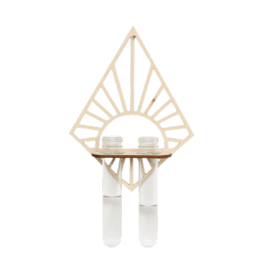 U85IS1 Home Ornaments Hydroponic Plant Holder Vase Wooden Wall Hanging Planter Shelf Elegant Design Leaf Shape Wall Mounted Planter Indoor Plants