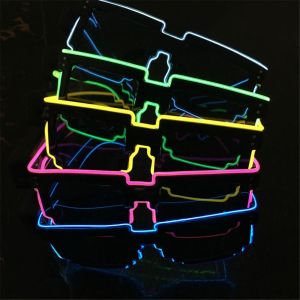 MODERNLUX Halloween Christmas Birthday Mosaic LED Glasses Wireless Neon Party Nightclubs Flashing Glasses Novel LED Light-up Glasses Glow in the Dark for Adult Kids