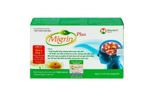 [CÓ VIDEO] Viên Uống Migrin Plus Newtech Pharm - Giúp hoạt huyết tăng cường tuần hoàn máu não hoa mắt chóng mặt đau nửa đầu khó ngủ suy giảm trí nhớ đau mỏi vai gáy tê bì chân tay rối loạn tiền đình - hộp 20 viên