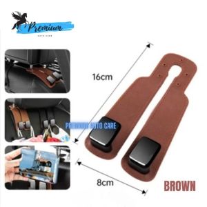 PEGASUS Premium Double Seat Back Hook / Gantungan Universal Tempat Duduk Kait Ganda Jok Mobil Kuat Tahan Lama / Gantungan Logam Suede Mewah Jok Kursi Mobil