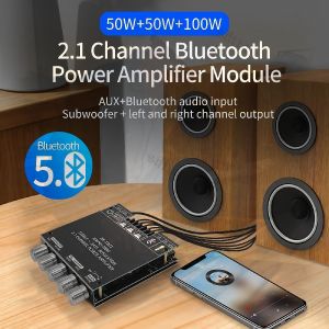 ZK-TB21 2.1 Channel High Power Bluetooth 5.0 Amplifier 160W*2+220W Portable para sa Car at Home