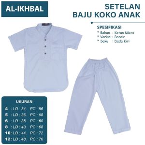 Setelan Baju Koko Anak Laki Laki Lengan Pendek