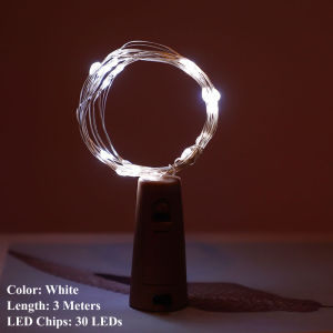 Led Wine Bottle Fairy Lights with Cork Waterproof 3 Meters Length 30 LEDs for DIY Party Christmas Holiday Wedding Decoration