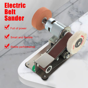Mini Electric Belt Sander DIY Polishing Grinding Machine Cutter Edges Sharpener Multifunctional Woodworking Grinder