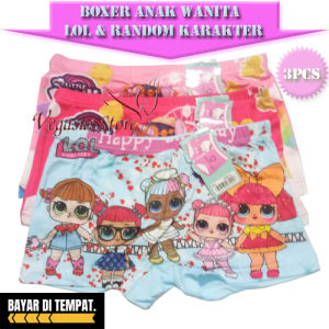 Boxer Anak 6 Psc Celana Dalam Anak Balita Perempuan CD Boxer Cewek Ukuran M L XL-Vegasus Store (COD)