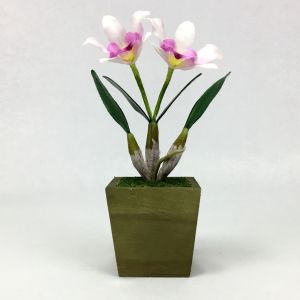 กระถางกล้วยไม้ปลอมขนาดเล็ก กระถางดอกไม้ปลอมตกแต่งโต๊ะ