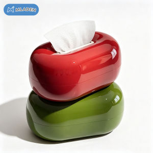 MLADEN Tissue Box Oval Drawer Napkin Holder Desktop Paper Storage Case Retro Red Tempat Tisu Rumah
