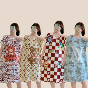 BEE - Daster Spandek Premium Import / Baju Tidur Dewasa Ukuran Jumbo Dress Santai Oversize