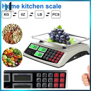 【Homelements】40kg/1g Price Computing Scale with Stainless Steel Plate Counting Weight Scale Rechargeable for Farmers Market Meat Shop