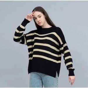 MAUDY KNITWEAR TOPS OVERSIZE SWEATER RAJUT GARIS GARIS