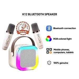 k22Karaoke Mini Portable Rhythm Bluetooth Wireless Dual Microphone Mobile Speaker