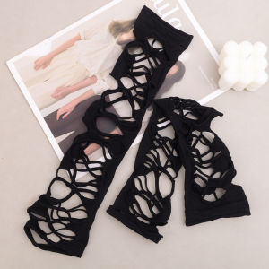 ถุงเท้าแนวพังก์กอทิธี Y2k แหวกแนวถุงเท้าเซ็กซี่เกินถุงเท้าระดับเข่า