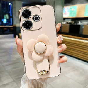 YBDVỏ điện thoại cho Xiaomi Redmi 13 Note 13R POCO F6 M6 4G Redmi Turbo 3 Ốp thời trang dễ thương chân đỡ Vỏ mạ thiết kế sang trọng đẹp