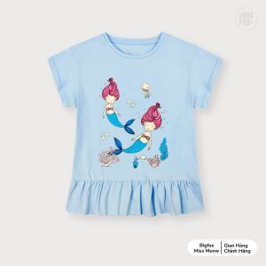 Áo bé gái size đại BIGFOX - MISS MEOW mặc nhà mùa hè vải cotton mềm mịn in nàng tiên cá cỡ trẻ em 34567891011 tuổi 10-35kg