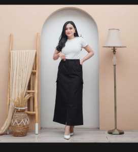 Brandstore - Rok cargo Belah Depan - Rok Cargo Skrit - Korean Style - Rok Cargo Span Terbaru