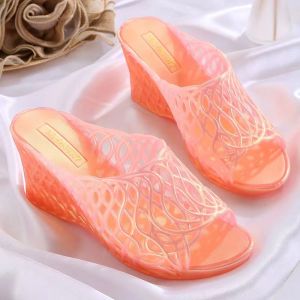 ZEEMIN New Womens Summer One Word Hollow Out Casual Slipper Soft Sole Non Slip Wedges Outdoor Slipper Home Slippers Bathroom Slippersi