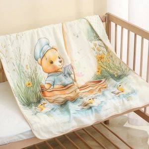 Chăn xô Muslin Hạt đậu cho bé Chăn cho bé 4 mùa mềm mại ấm áp hoạ tiết cổ tích cho bé KidsWorld