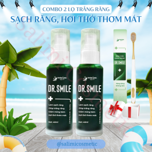COMBO 2 Lọ Serum Hỗ Trợ Trắng Răng DR.SMILE 40ml Kem Đánh Răng Hỗ Trợ Cải Thiện Vết Ố Vàng Nâng Tone Răng
