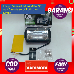 Lampu Variasi Led 24 Mata 72 watt 2 mode sorot Putih dan Strobo
