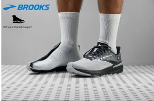 BROOKS Launch GTS 10 Grey MEN (2E Wide Cutting) (Support/Stability)(Orthoptic friendly) Low Arch and Flat foot Marathon shoe For Running / Marathon / Long distance walking / Low Arch Flat foot type