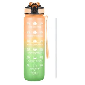 Portable 1L Water Bottle with Leak Proof Lid and Straw Elegant Bottle Suitable for Work School and Outdoor Sports