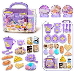 SG EmmAmy® 25pcs/set Kids Play Kitchen Tableware Tea Sets Afternoon Tea Desserts Childrens Toy Sets