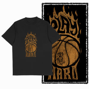 Coolmind YH Basketball Theme Cotton Exclusive Graphic Men T shirt for men cotton Big Size Cool BLACK mens novelty tee shirt