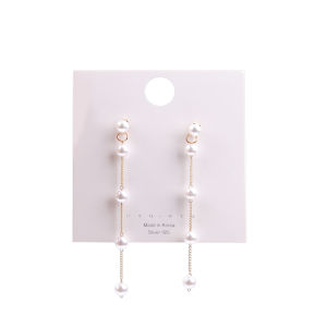 【♡Lovely girls house♡】Fashion Simulation Pearl Long Drop Earrings for Women Ins Korean Style Jewelry Chain Earrings