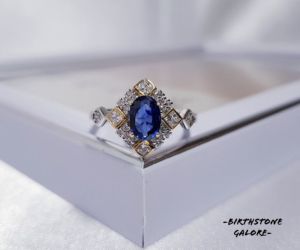 Natural Sapphire Birthstone S925 adjustable silver ring/Gemstone/September birthstone/blue sapphire ring/cincin sapphire/蓝宝石 S925镶嵌活口戒指