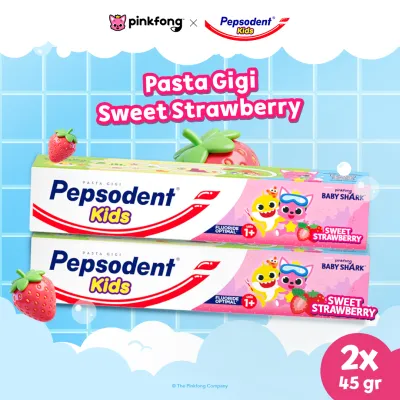 Pepsodent Kids Strawberry Toothpaste Pasta Gigi Anak 45g X2
