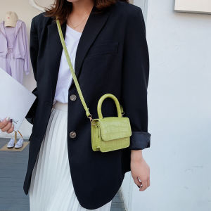 BAGOO Túi Xách Đeo Vai Mini Bằng Da PU Họa Tiết Cá Sấu Cổ Điển Thời Trang Túi Đeo Chéo Có Nắp Màu Kẹo Ngọt Thanh Lịch Cho Nữ