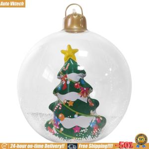 [Vktech] Christmas Luminous Inflatable Decorative Ball W/ LED Light Giant Inflatable Ball Ornaments for Xmas Porch Lawn Yard Holiday