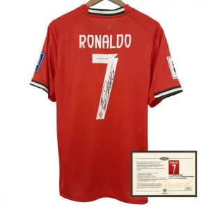 Short Sleeve Dual-use Sports Casual T-shirt Football Collectible Framed Gift 25-26 Portugal National Team Ronaldo Top Real Printed Signature Jersey Player Version match clothing