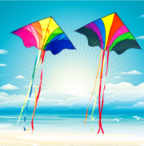 ว่าว สามเหลี่ยม7สี ขนาด 1.5 เมตร บินลอยดีเยี่ยม พร้อมเชือกแถม 50 เมตร สินค้าพร้อมส่ง จากไทย