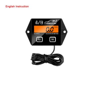Local Newest LCD Digital Engine Tach Hour Meter Tachometer Gauge Inductive Display for Motorcycle Motor Engine Rpm Marine Car Boat