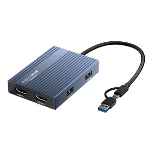 ACASIS Stesen Dok Berbilang Monitor DisplayLink untuk M1/M2/M3 M-a-c: Dwi HDMI 4K60Hz Pengecasan PD 100W Reka Bentuk Aluminium (Hantar Tempatan — Dihantar dalam 3 Hari)
