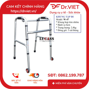 Khung tập đi hợp kim nhôm Lucass W-47 Chính hãng giúp dễ di chuyển khi bị tai nạn người lớn tuổi đi dễ dàng hỗ trợ người già khó khăn khi di chuyển nhỏ gọn