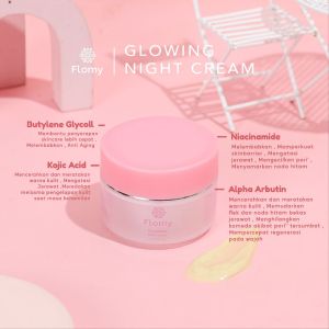 Flomy Glowing Night Cream | Night Cream | Cream Malam Flek BPOM