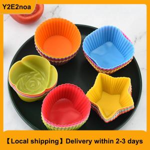 【Local shipping】 7pcs lot Silicone Cake Cup Round Shaped Muffin Cupcake Baking Molds Home Kitchen Cooking Supplies Cake Decorating Tools