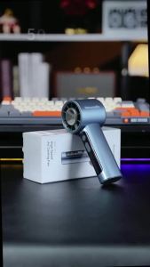 Mini Portable Jet Handheld Fan: 5-Gear Strong Wind USB-Rechargeable for Summer Camping Compact Turb