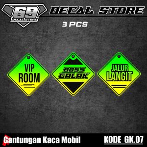 (COD) PAKET ISI 6 PCS Gantungan Kaca Akrilik Bebas Custom Variasi Terbaru Gantungan Mobil Dan Truck Desain Terbaru Kode GK.07
