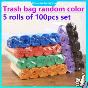5 Rolls Trash bag 100PCS Garbage Bag 45*50cm Not Easily Damaged Kitchen Organizer Color Random