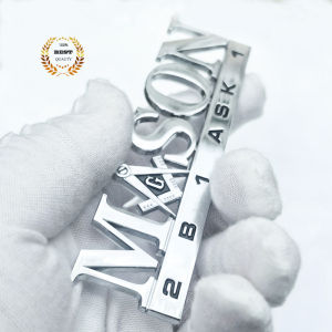 3.5inch High Quality 3D Metal MASON Letter Emblem Freemasonry LOGO