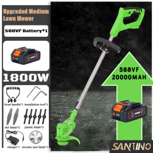 SANTINO Cordless Grass Cutter Pemotong Rumput (Imported from Germany 10Years Warranty) Electric Lawn Mower Lithium Battery Cordless Home Grass Cutter Machine Wireless Bateri Saw Multifunctional Grass ​Cutter Mesin Rumput Bateri Tahan Lama